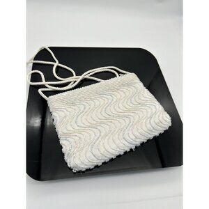 Vintage Carla Marchi Beaded Handmade Evening Bag w/Cord Style Strap rectangle
